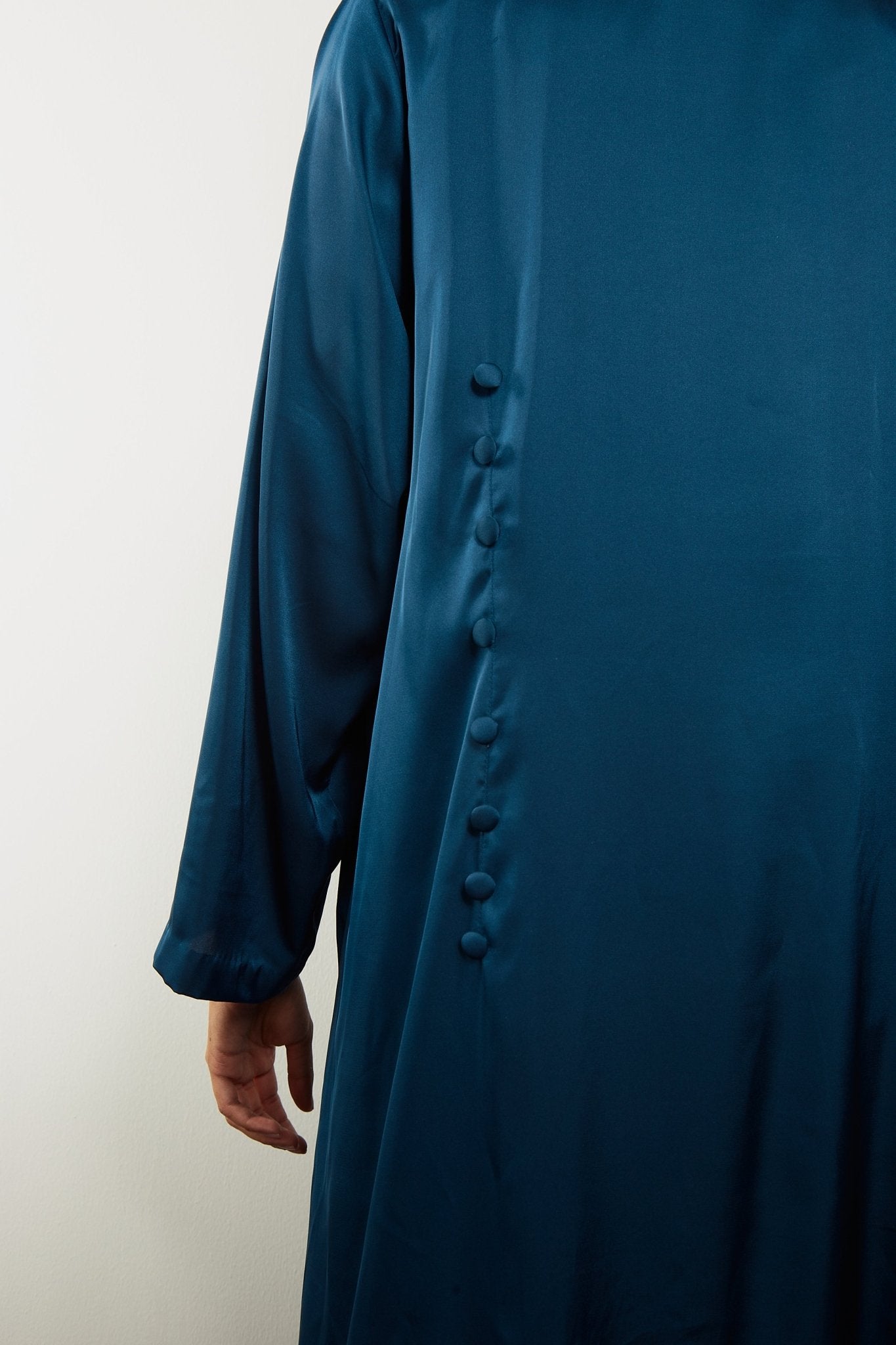 Blue Satin Abaya - The Abaya Lab