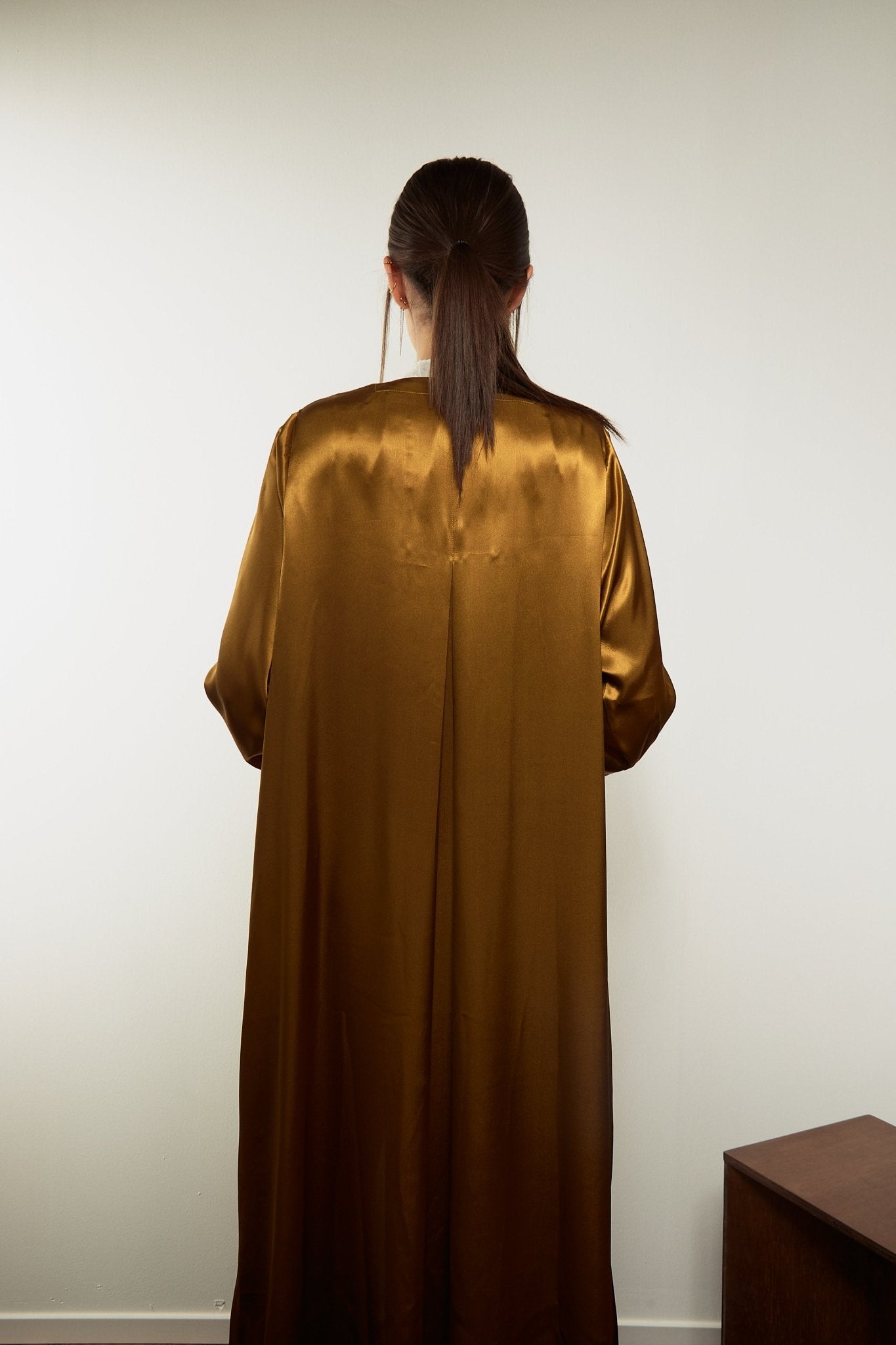 Gold Satin Abaya - The Abaya Lab